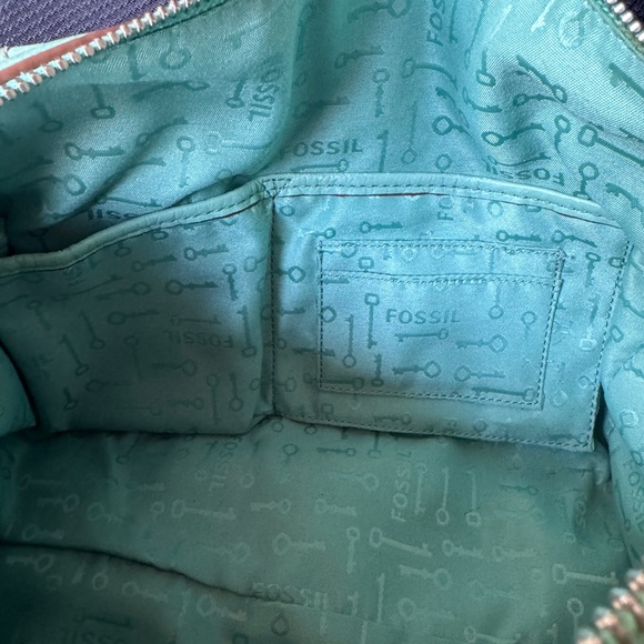 FOSSIL MADDOX Mint Green Leather Handbag and Wallet Set - Picture 8 of 16